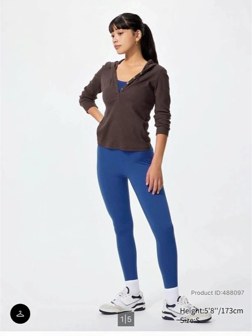 Teal Uniqlo leggings with side pockets